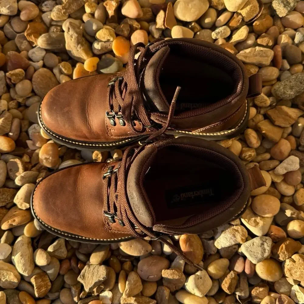 Timberland Brown Leather Lace Up Ankle Work Boots Men's Size 6.5